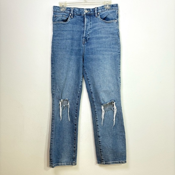 Blank NYC Denim - BLANK NYC The Baxter Ribcage Straight Leg High Rise Distressed Denim Jeans 28 6